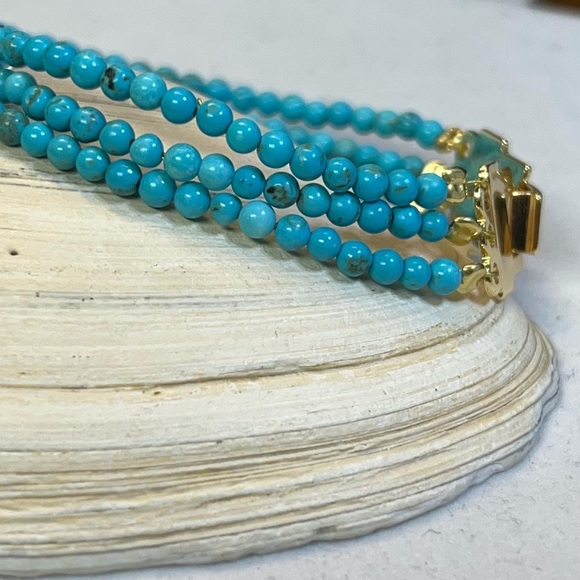14k Gold Filled. Turquoise. Bracelet - Picture 4 of 5